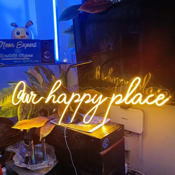 Our Happy Place Neon Sign - Image 4