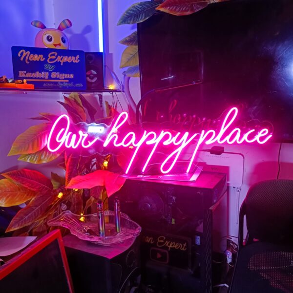 Our Happy Place Neon Sign - Image 5